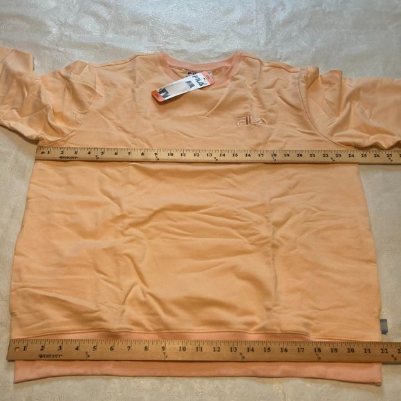 Fila Long Sleeve Crew Neck Sweatshirt with Pockets Orange XXL NWT - Picture 5 of 8